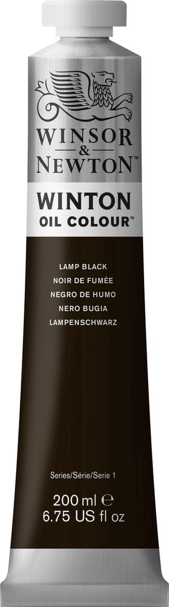 Winsor Newton winton oil colours 200ml lamp black