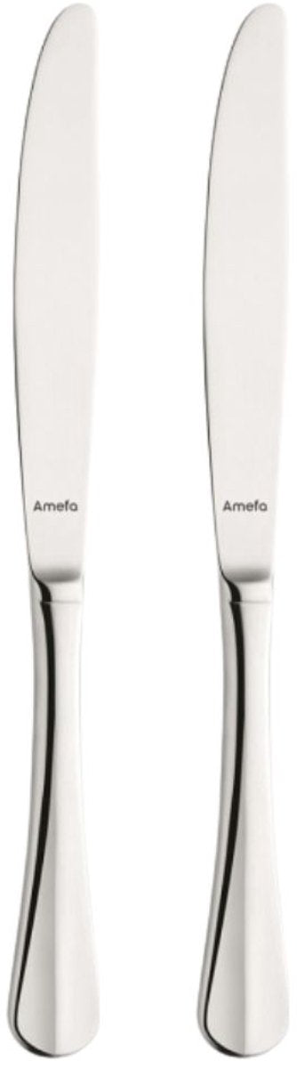 Amefa baguette - 2-delige tafelmesset - hoogglans - zilverkleurig