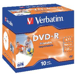 DVD-R Verbatim 16x 4.7GB bedrukbaar