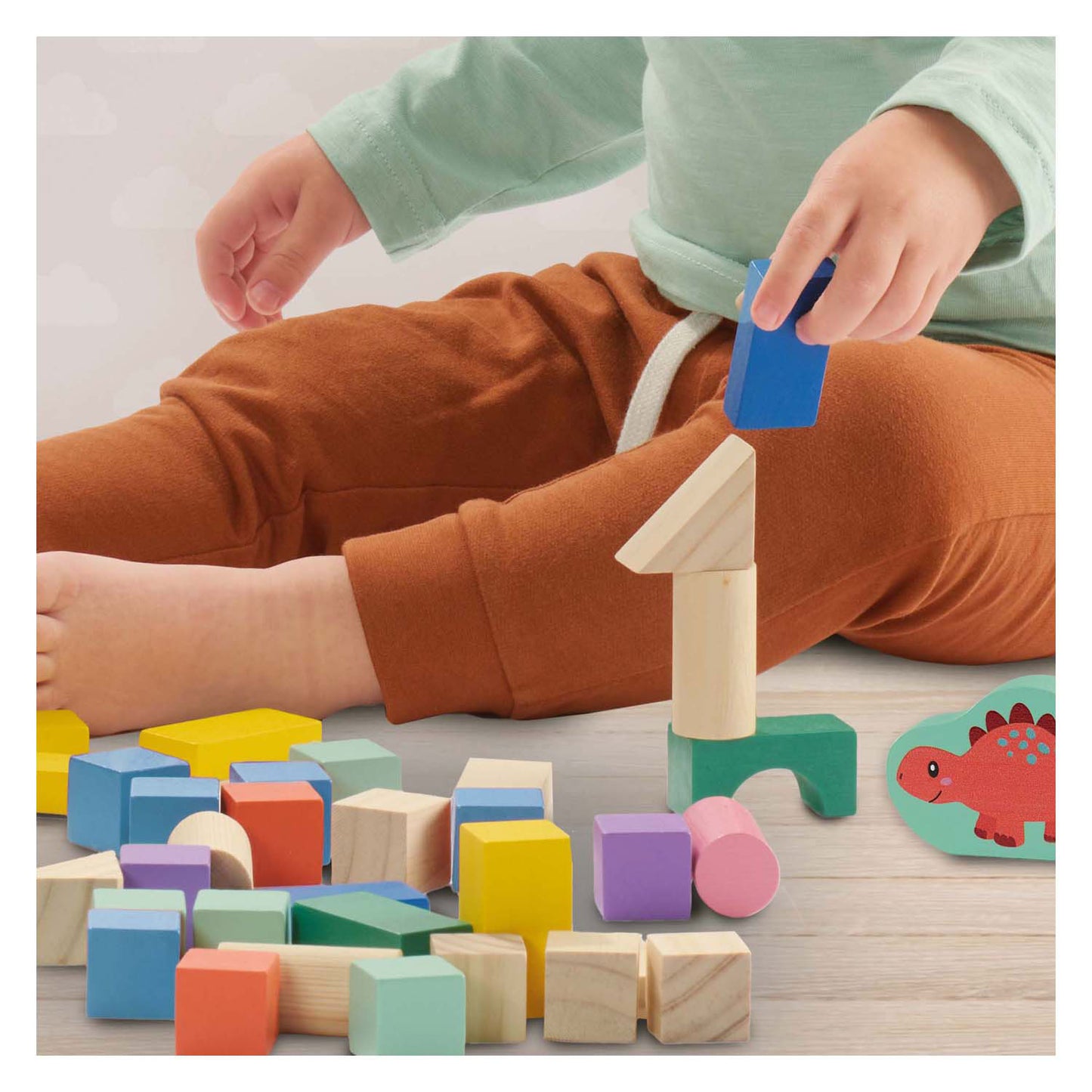 SES Creative Ses houten bouwblokken dino's, 50st.