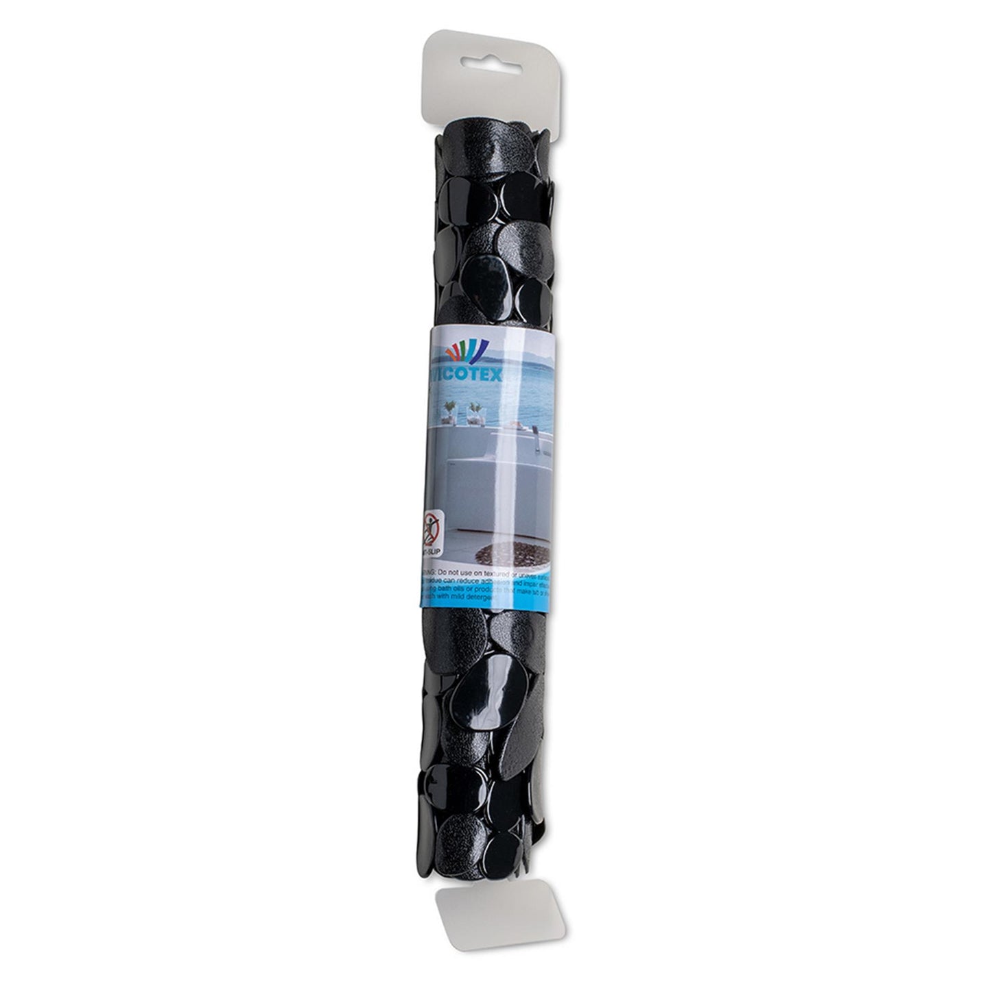 Wicotex Badmat antislip stones 68x35cm zwart