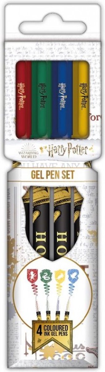 Blue Sky Studios harry potter gel pens 4-pack colourful crest wapen stationery