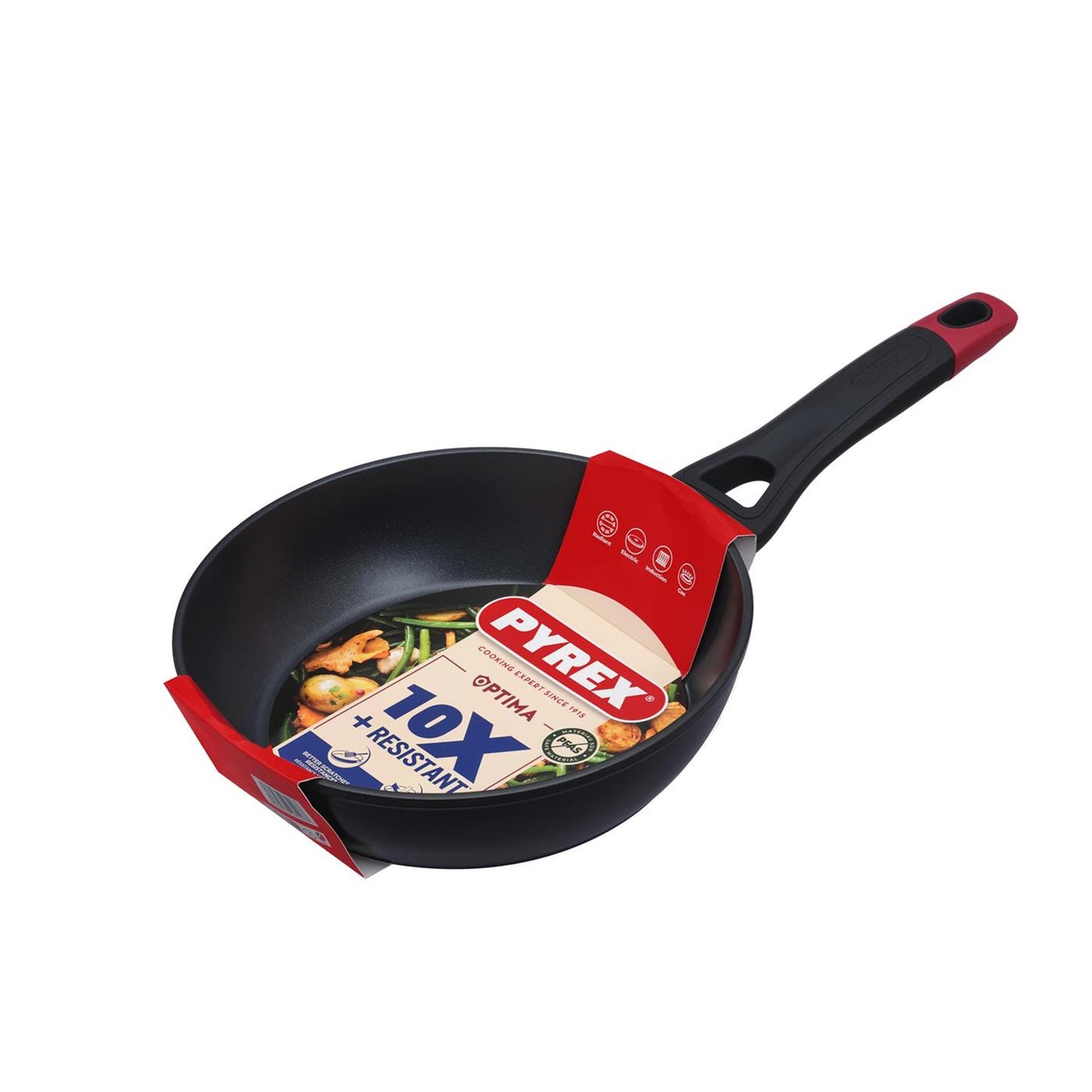 Pyrex optima+ diepe koekenpan ã˜24cm 8,4cm diep voor o.a. inductie
