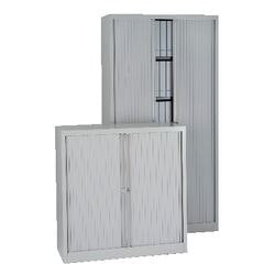 Roldeurkast gelast hoog staal kunststof 120x43x198cm zilver