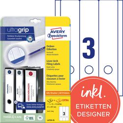 Avery Ordnerrugetiketten ultra l4759-25 wit 75st mat
