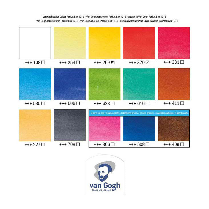 Bruynzeel Van gogh aquarelverf pocket box basic kleuren