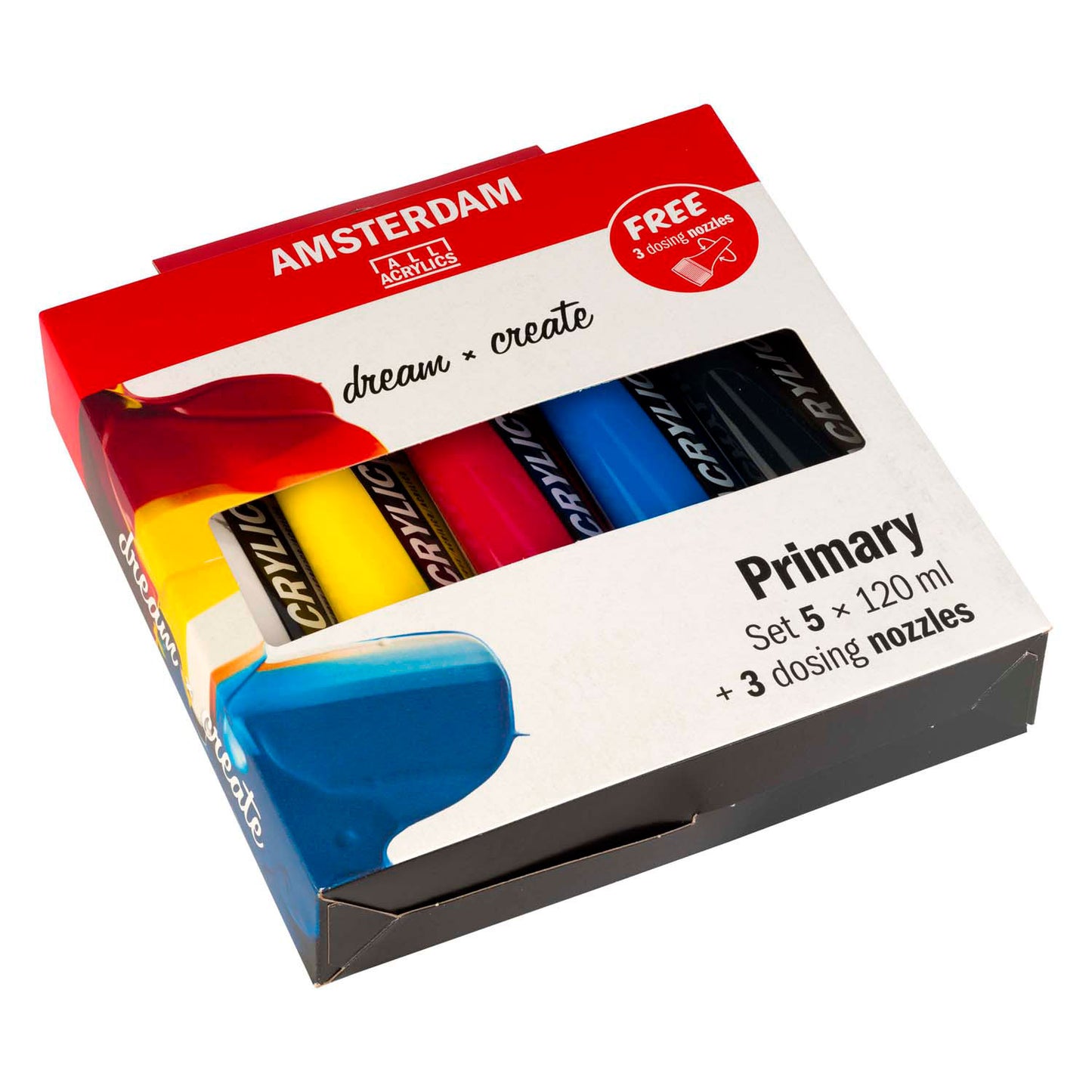 Amsterdam standard series acrylverf primaire set 120ml, 5dlg. + 3 doseertuiten