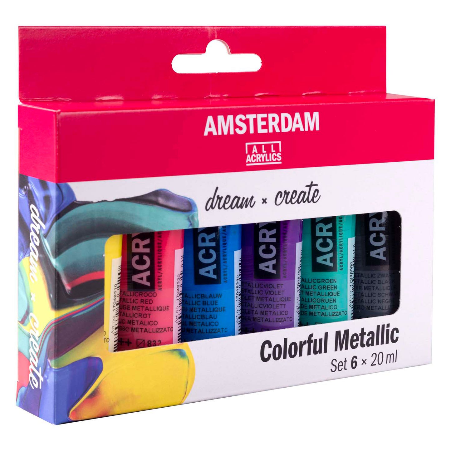 Royal Talens Amsterdam standard series acrylverf kleurrijke metallic set 20ml, 6dlg.