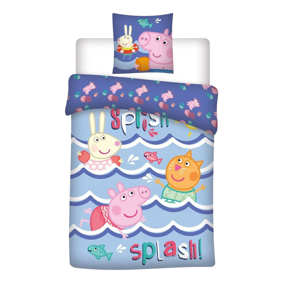 Peppa Pig dekbedovertrek splash - 140 x 200 cm