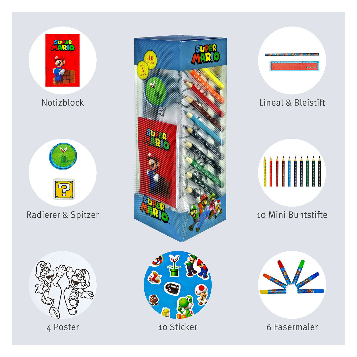 Kids Licensing Super mario stationery set tower, 35dlg.