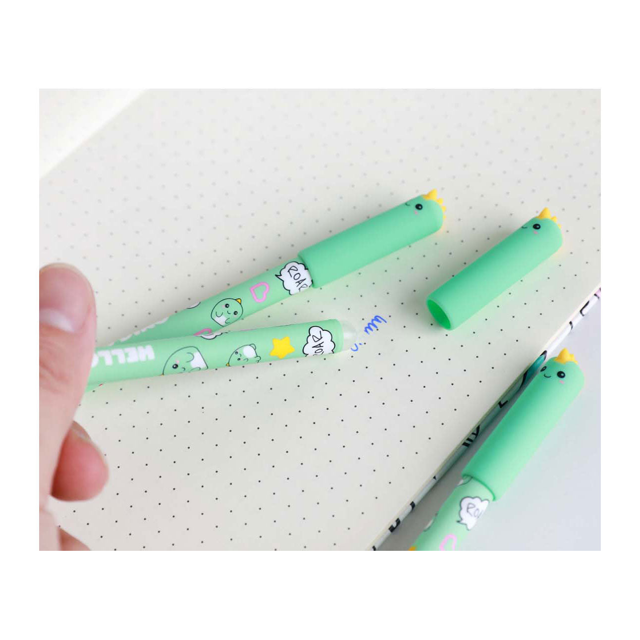 Itotal Uitwisbare balpen met dop hello dino