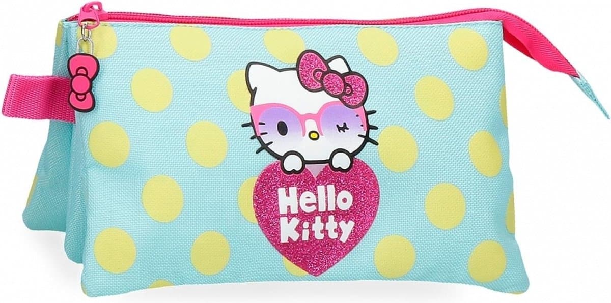 Jim Jam Etui hello kitty pennenetui 3 vakken met 2 ritsen