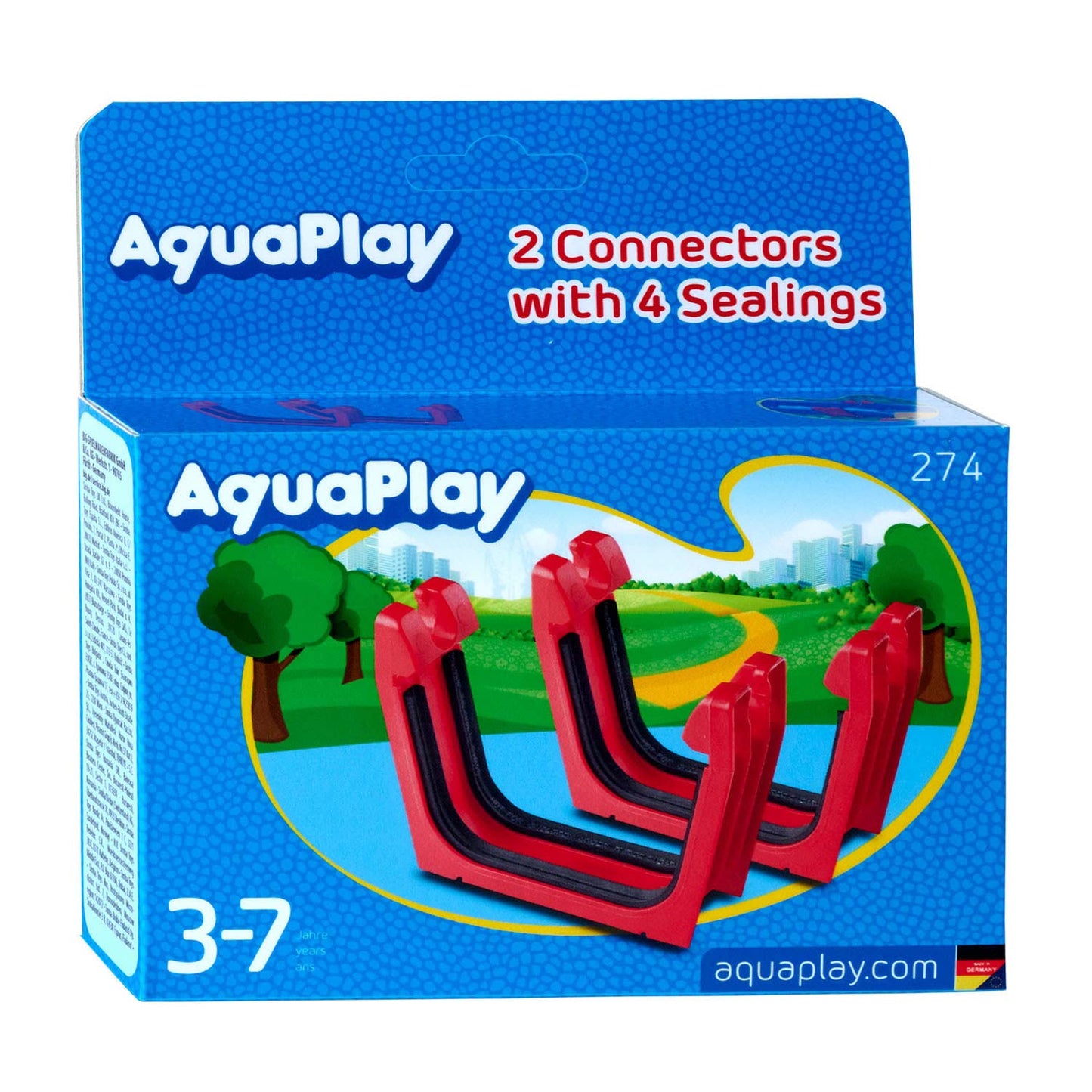 Aquaplay Big - - connector met afdekstrips 2x - waterbaanaccessoires