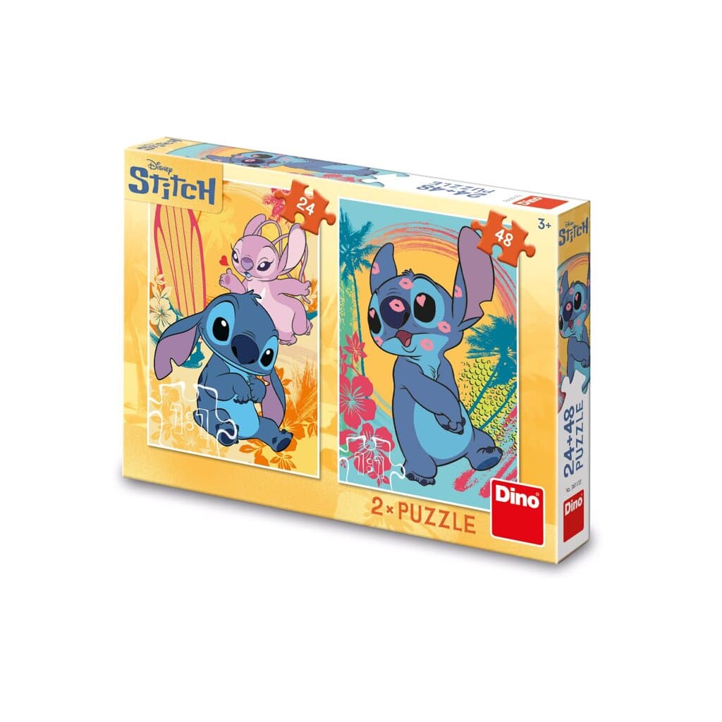 DinoToys Puzzel van stitch in love 24 + 48 stukjes