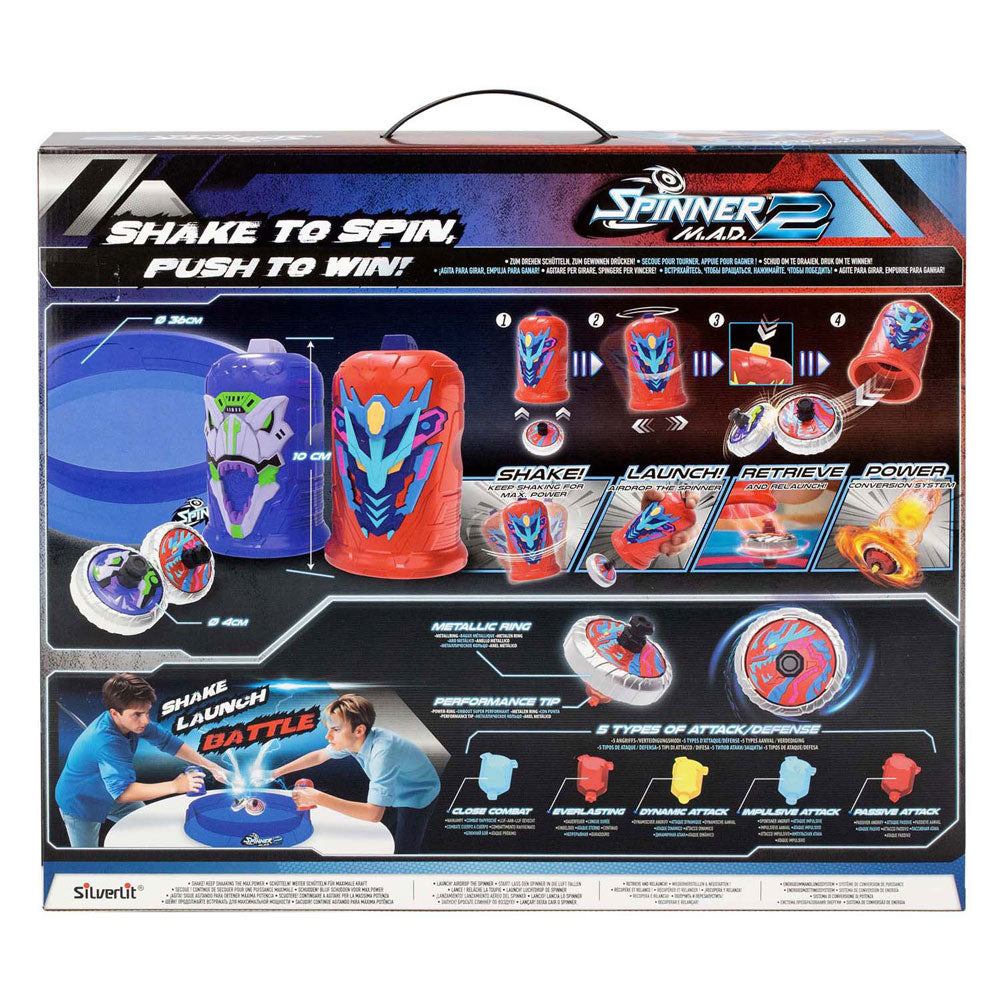 Silverlit Spinner mad 2 deluxe battle pack - 2 shakers, 2 spinners, 1 battle arena