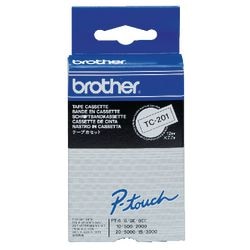 Labeltape Brother TC201 12mmx7,7m wit