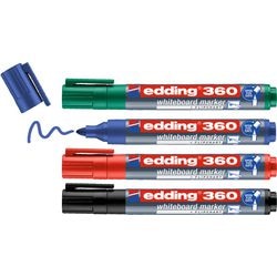 Whiteboardmarker 360 Edding 1,5-3mm zwart,blauw,rood,groen