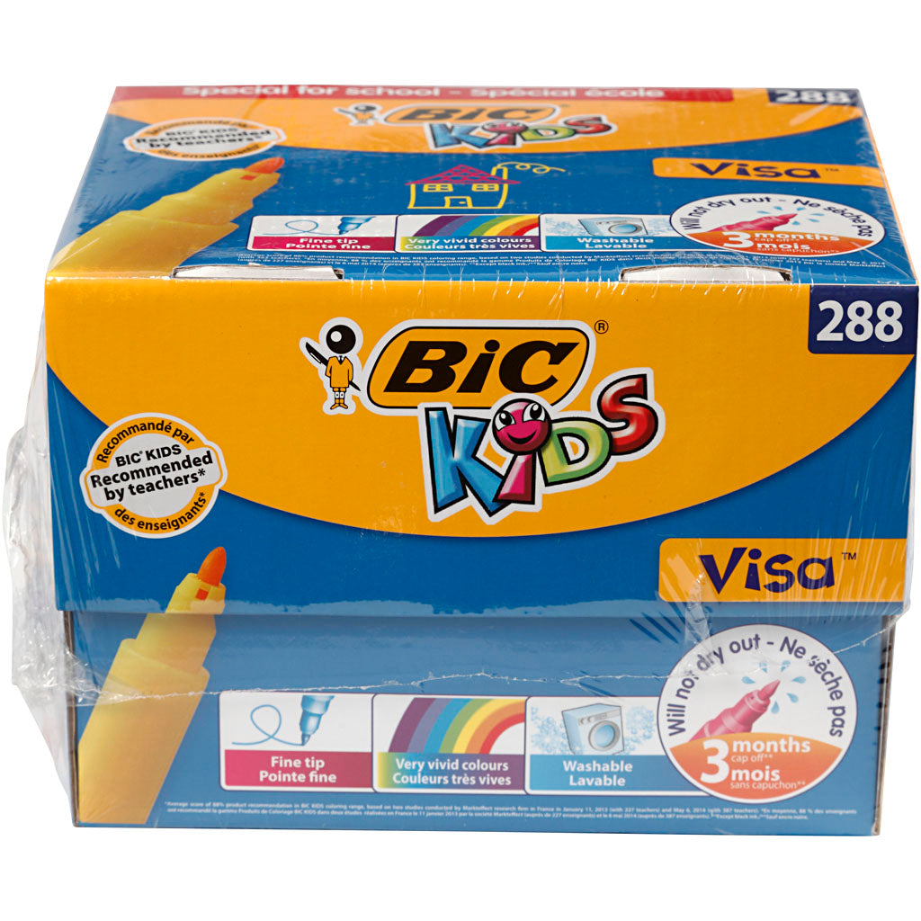 BIC Https: www.cchobby.nl -visa-fijne-kleurstiften-lijndikte-1-6-mm-diverse-kleuren-12x24-stuk-1-doos