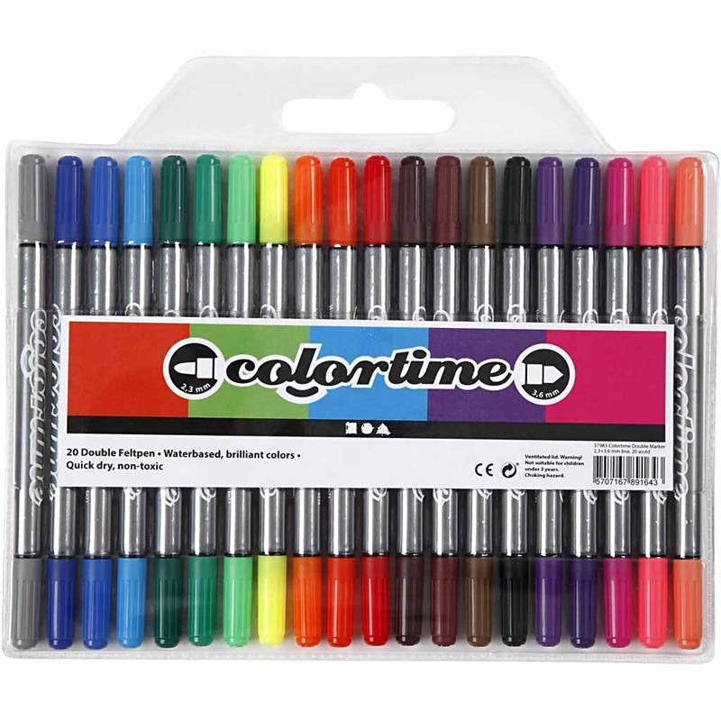 Creativ Company Https: www.cchobby.nl colortime-dubbelstift-lijndikte-2-3-3-6-mm-standaardkleuren-20-stuk-1-doos
