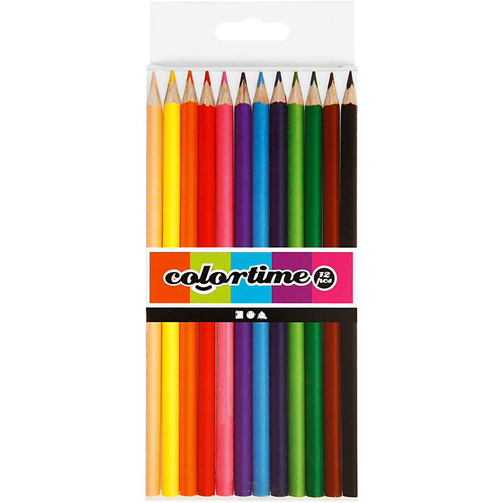 Creativ Company Https: www.cchobby.nl colortime-kleurpotloden-l-17-45-cm-vulling-3-mm-diverse-kleuren-12-stuk-1-doos