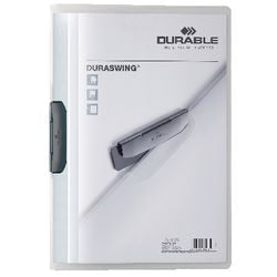 Klemmap Duraswing Durable kunststof A4 220x306mm transparant grafiet