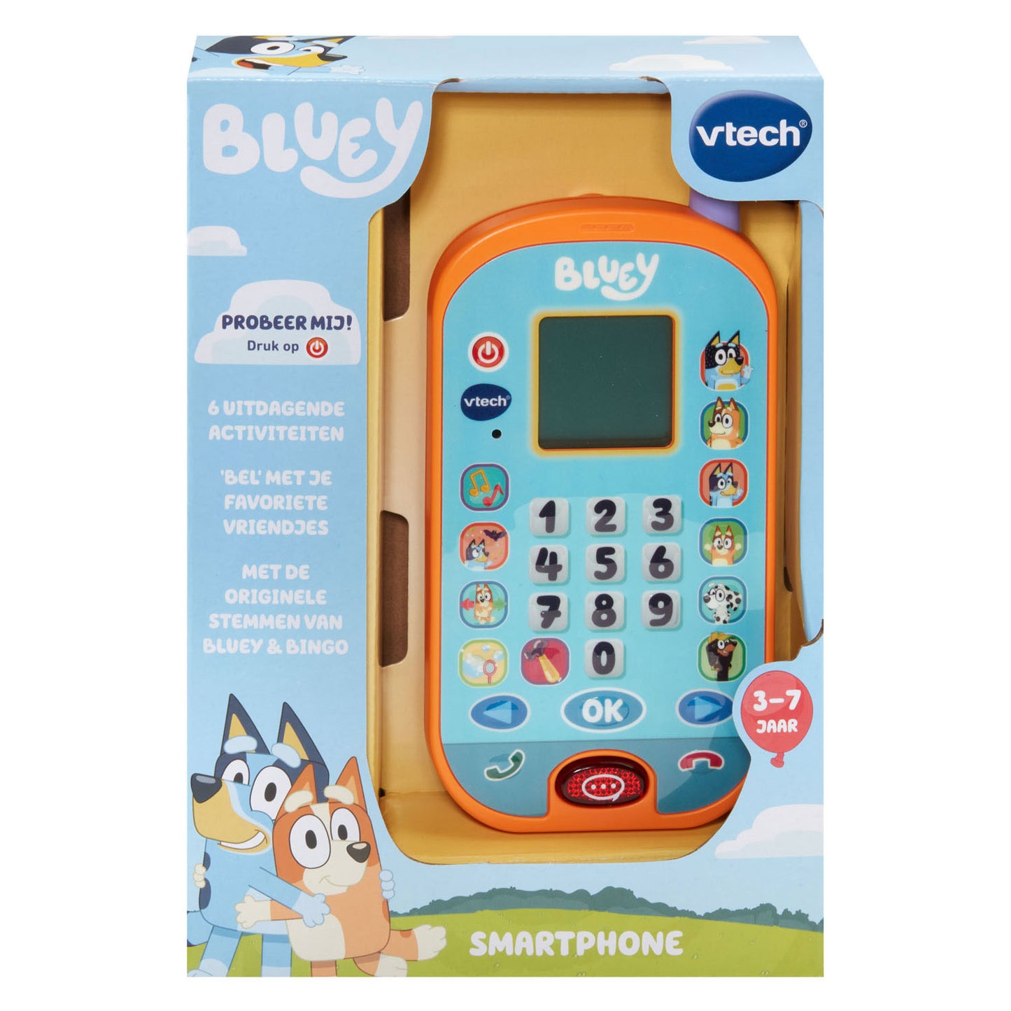 VTech bluey smartphone - 4 vrolijke spelletjes - bekijk grappige animaties - educatief speelgoed - nederlands gesproken - vanaf 3 jaar