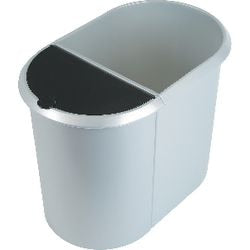 Duo Prullenbak Helit 29 L zilver zwart