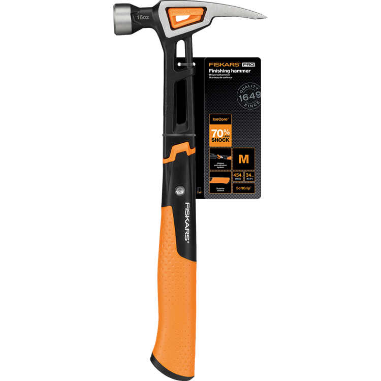 Fiskars isocore™ serie - timmermanshamer - 450g - ergonomische greep - roestvrij