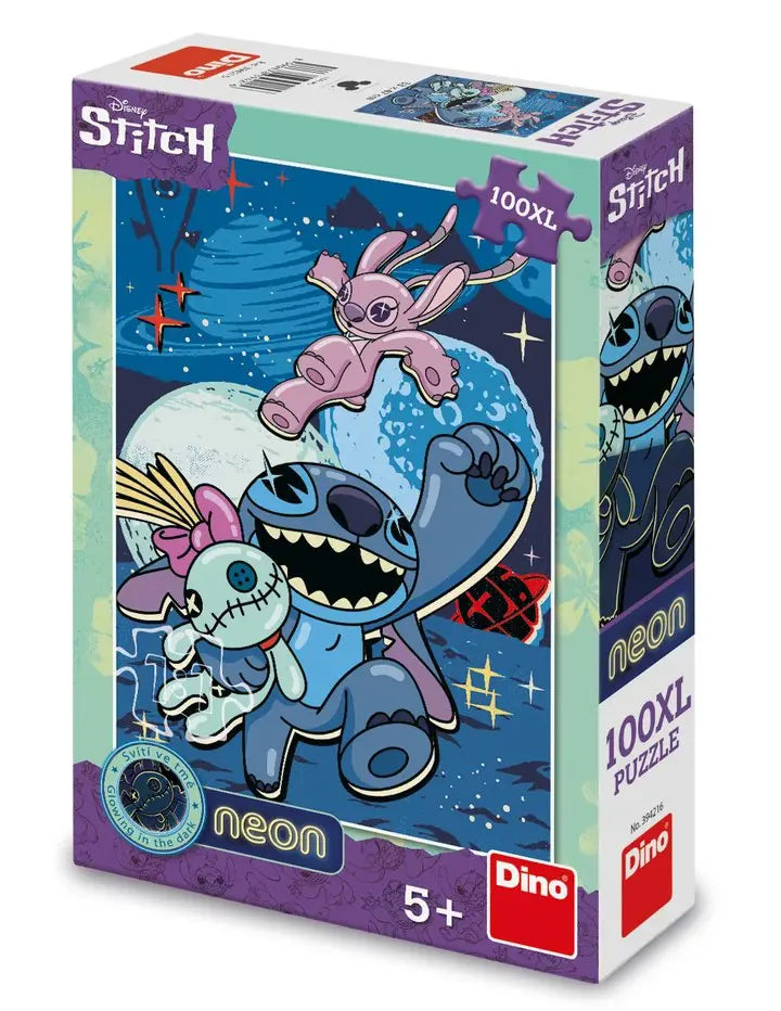 DinoToys Dino puzzel van disney's stitch neon - 100 xl stukjes