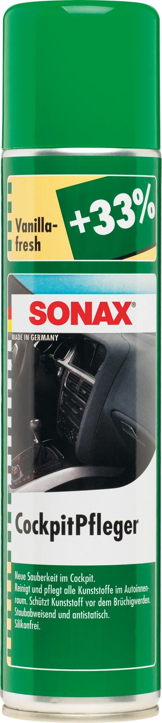 SONAX kunststoffpflegemittel cockpitpfleger cockpit care 400 ml vanilla-fresh