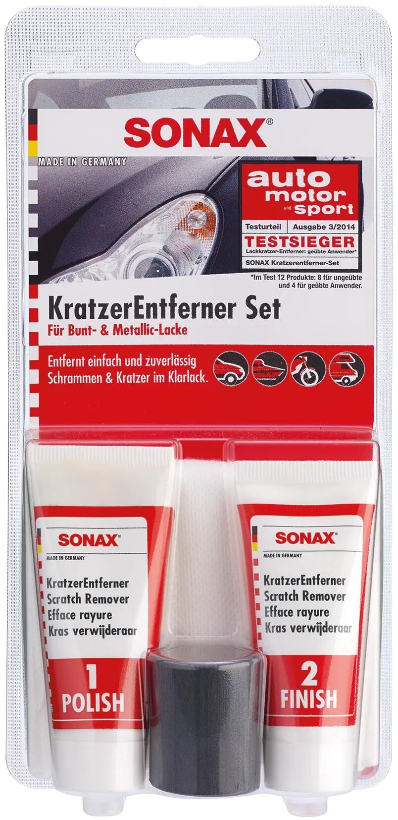 SONAX polierpaste kratzerentfernerset scratch remover set