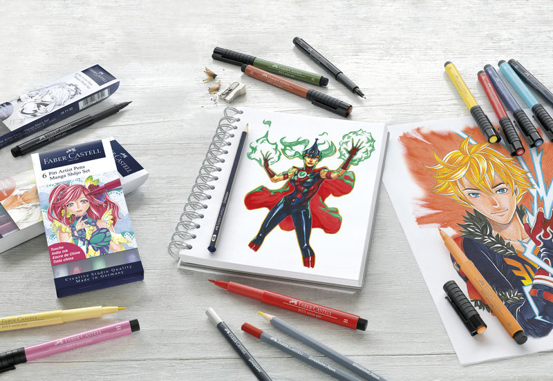 Faber Castell fc-167155 tekenstift faber-castell pitt artist pen manga 6-delig etui shôjo