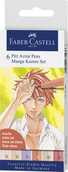 Faber Castell fc-167168 tekenstift faber-castell pitt artist pen manga 6-delig etui kaoiro