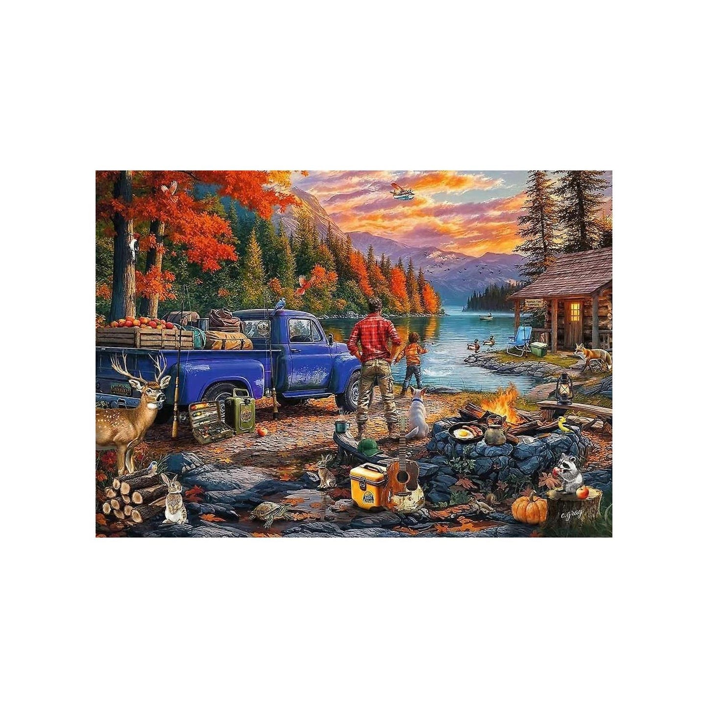 Ravensburger puzzel sunset lake 300pcs