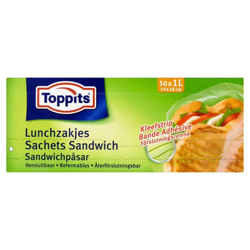 Melitta Toppits lunchzakjes hersluitbaar 1l 50 stuks