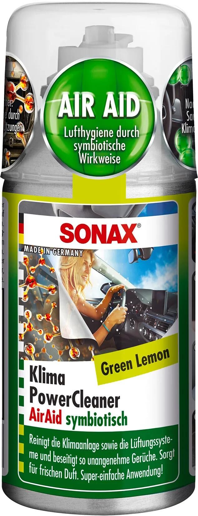 SONAX klimaanlagenreiniger klimapowercleaner airaid ac cleaner green lemon 100ml
