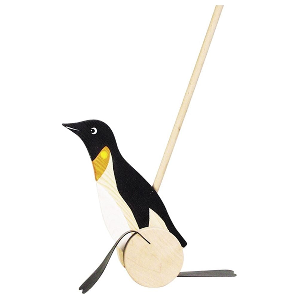 Goki Stokroller: pinguin h22cm, stok l60cm, 1+