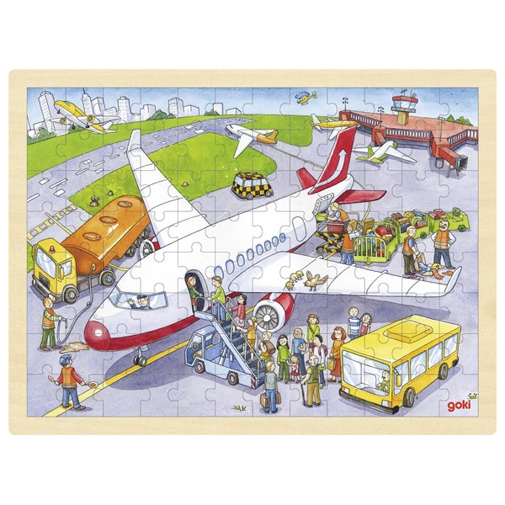Goki Puzzel, op de luchthaven. 96 delig. 3+