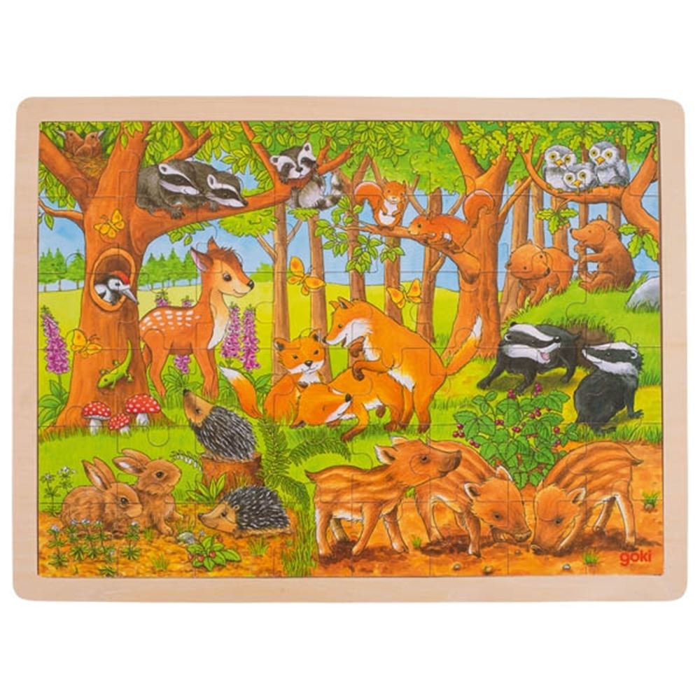Goki Puzzel babydieren in het bos. 48 delig.