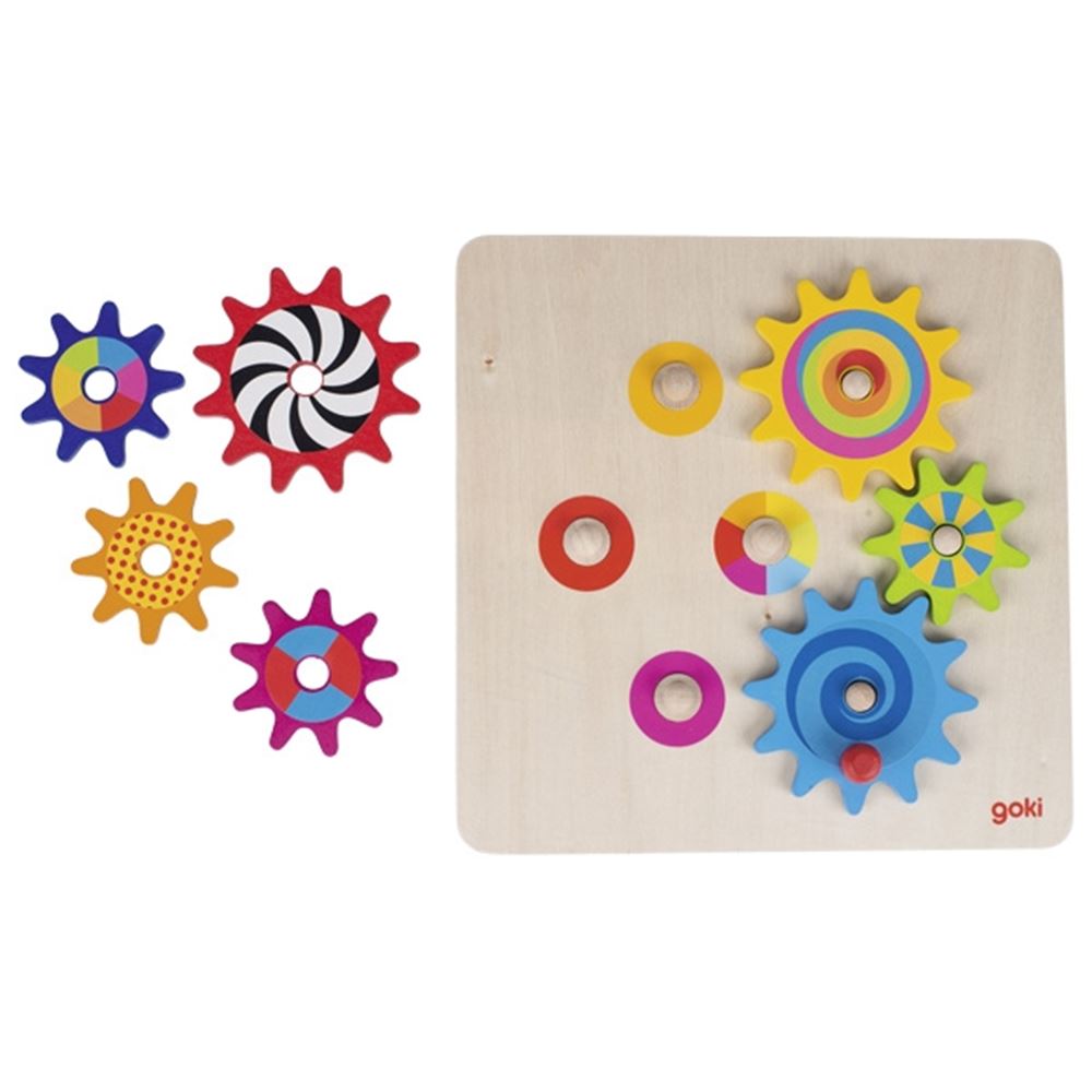 Goki Houten tandwiel spel. 8 delig. 3+