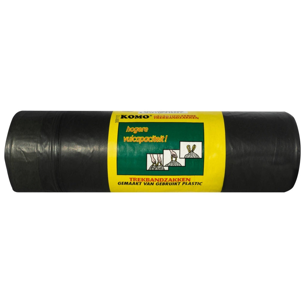 KOMO afvalzakken met trekband 60x80 cm zwart