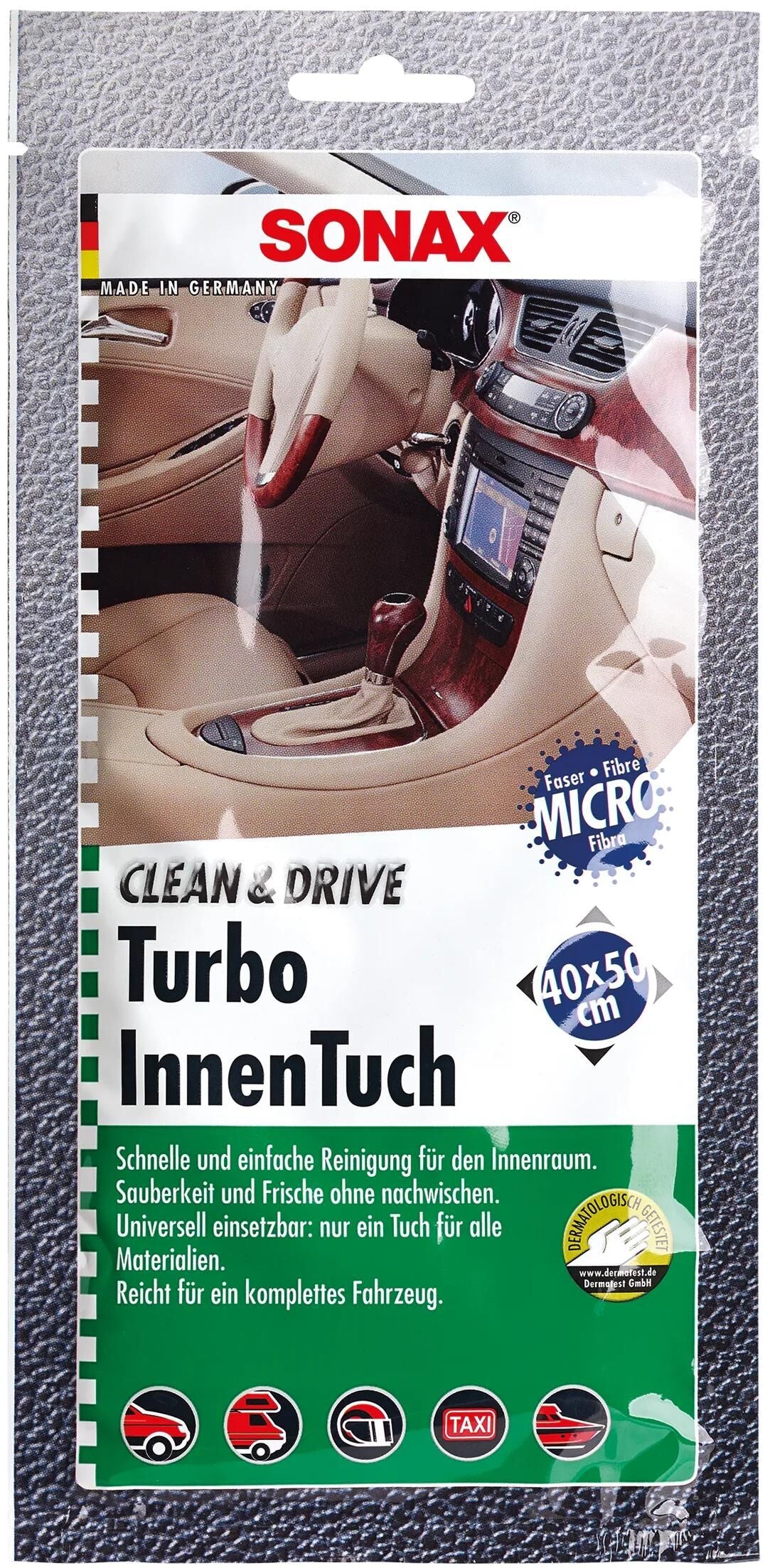 SONAX reinigungstuch clean drive turboinnentuch cleaning cloths 1er clean drive