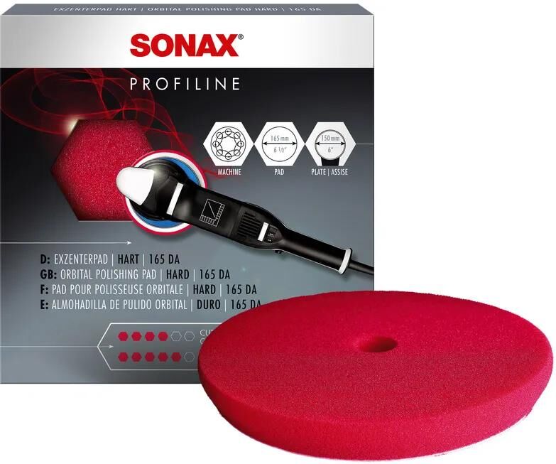 SONAX polierschwamm exzenterpad 165 polishing sponge red 165 da-cut pads