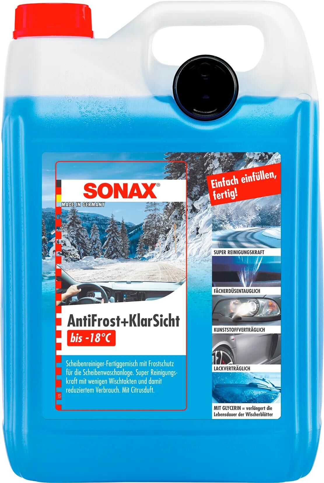 SONAX scheibenfrostschutz antifrost + klarsicht anti-rust and clear view citrus ready to use
