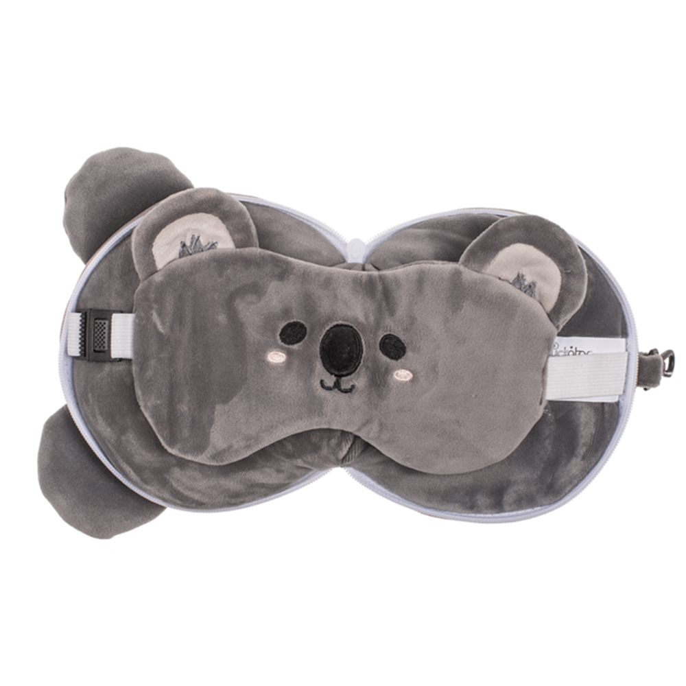 Kinder pluche reiskussen met oogmasker K