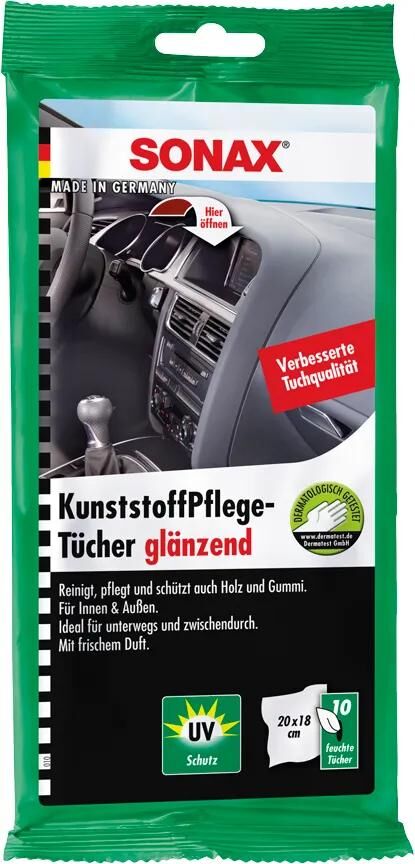 SONAX kunststoffpflegemittel kunststoffpflegetücher plastic cleaning cloth
