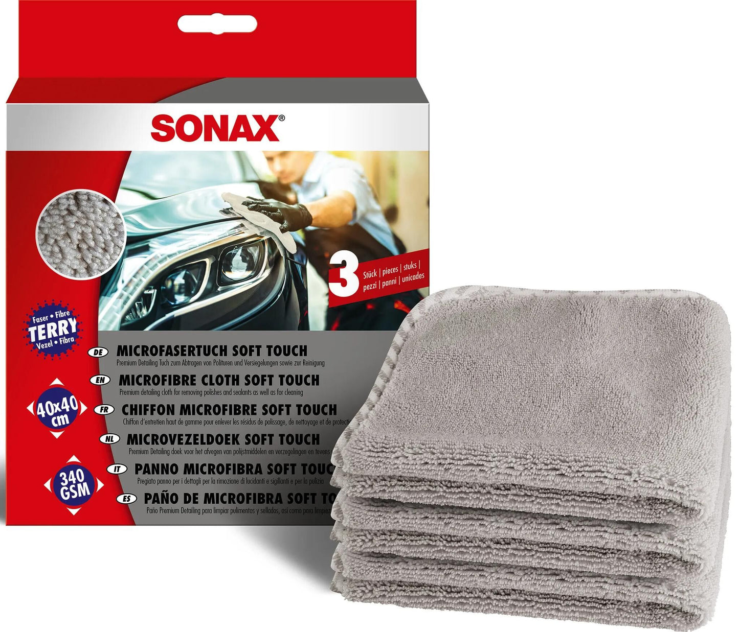 SONAX microfasertuch soft touch microfibre cloth soft tou 3pcs.