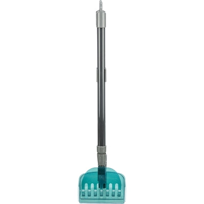 Trixie vuilblik met hark grijs blauw (60-107 cm)