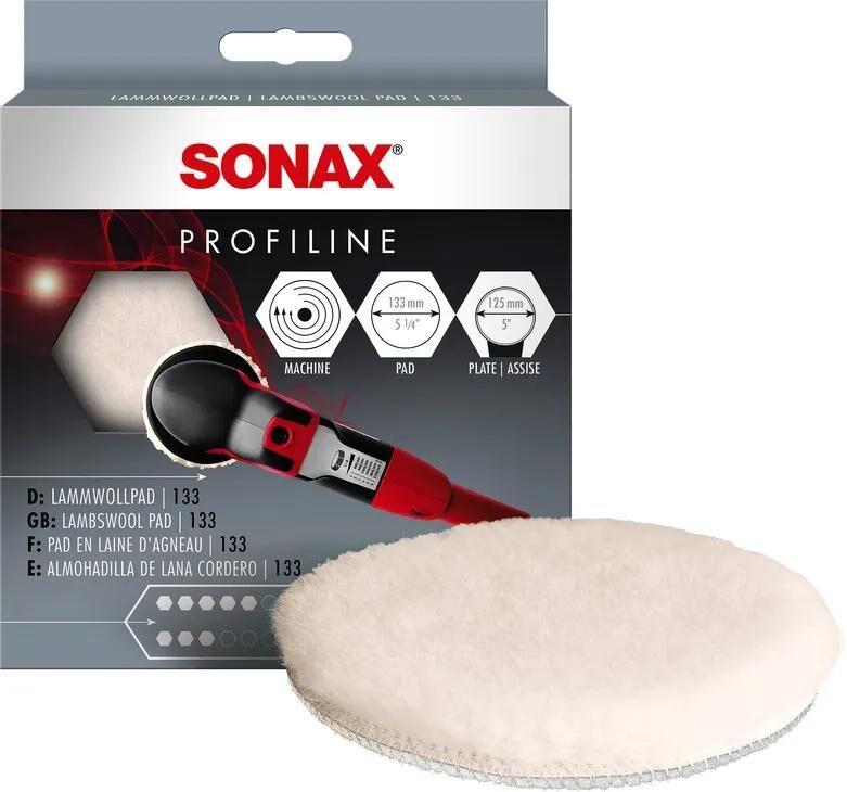 SONAX polierhaube lammwollpad lambskins pads 130 mm