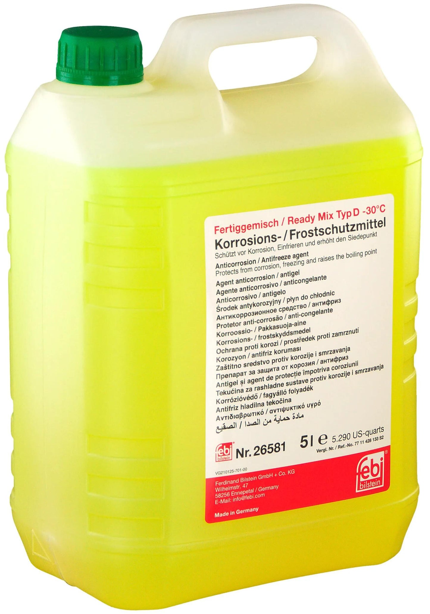 Febi Bilstein kühlerschutz ready mix typ d antifreeze type d ready mix renault 5l